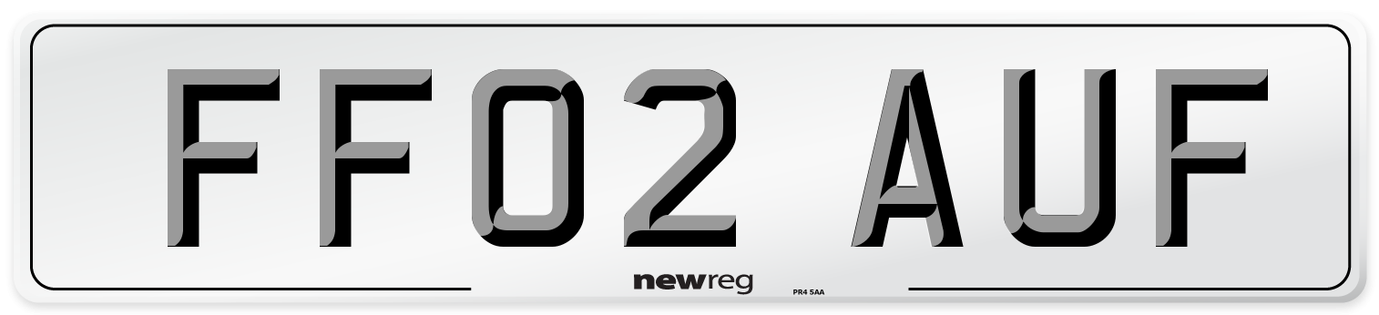 FF02 AUF Number Plate from New Reg